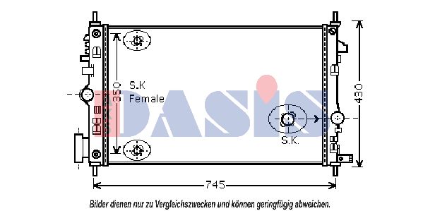 AKS DASIS Радиатор, охлаждение двигателя 150098N